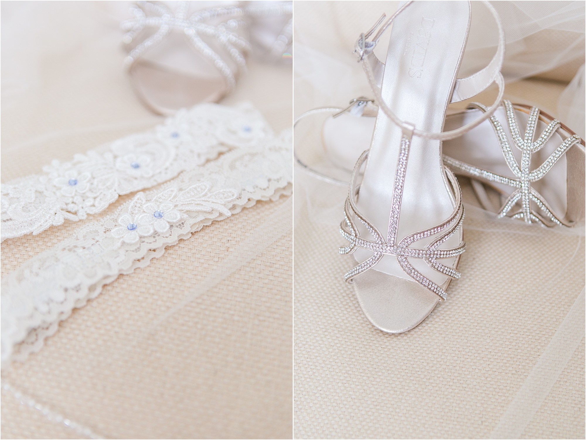 macon garter and shoes cream wedding
