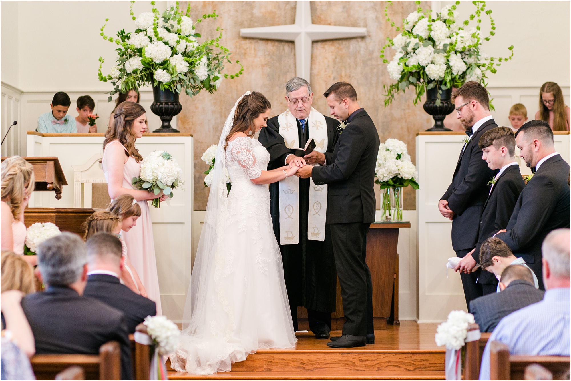 white and wood church macon georgia wedding prayer