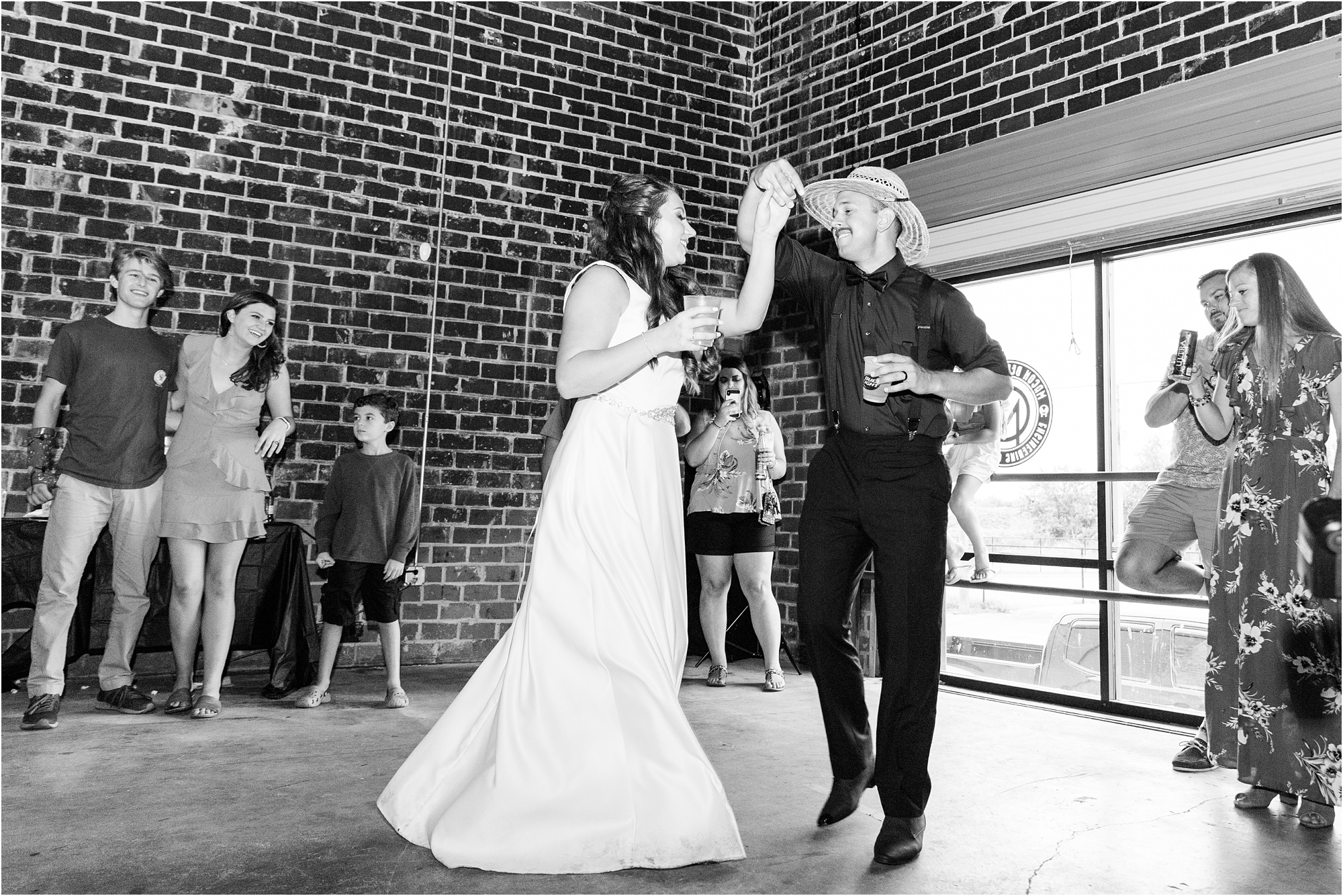summer wedding reception macon beer company dancing
