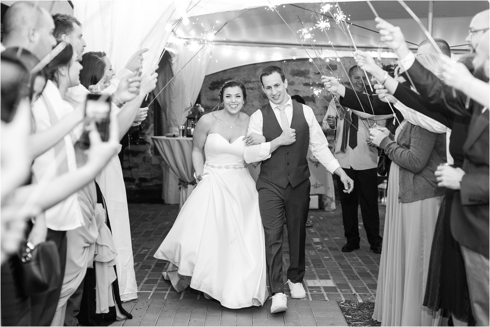 rock barn canton ga macon ga wedding photographer sparkler exit