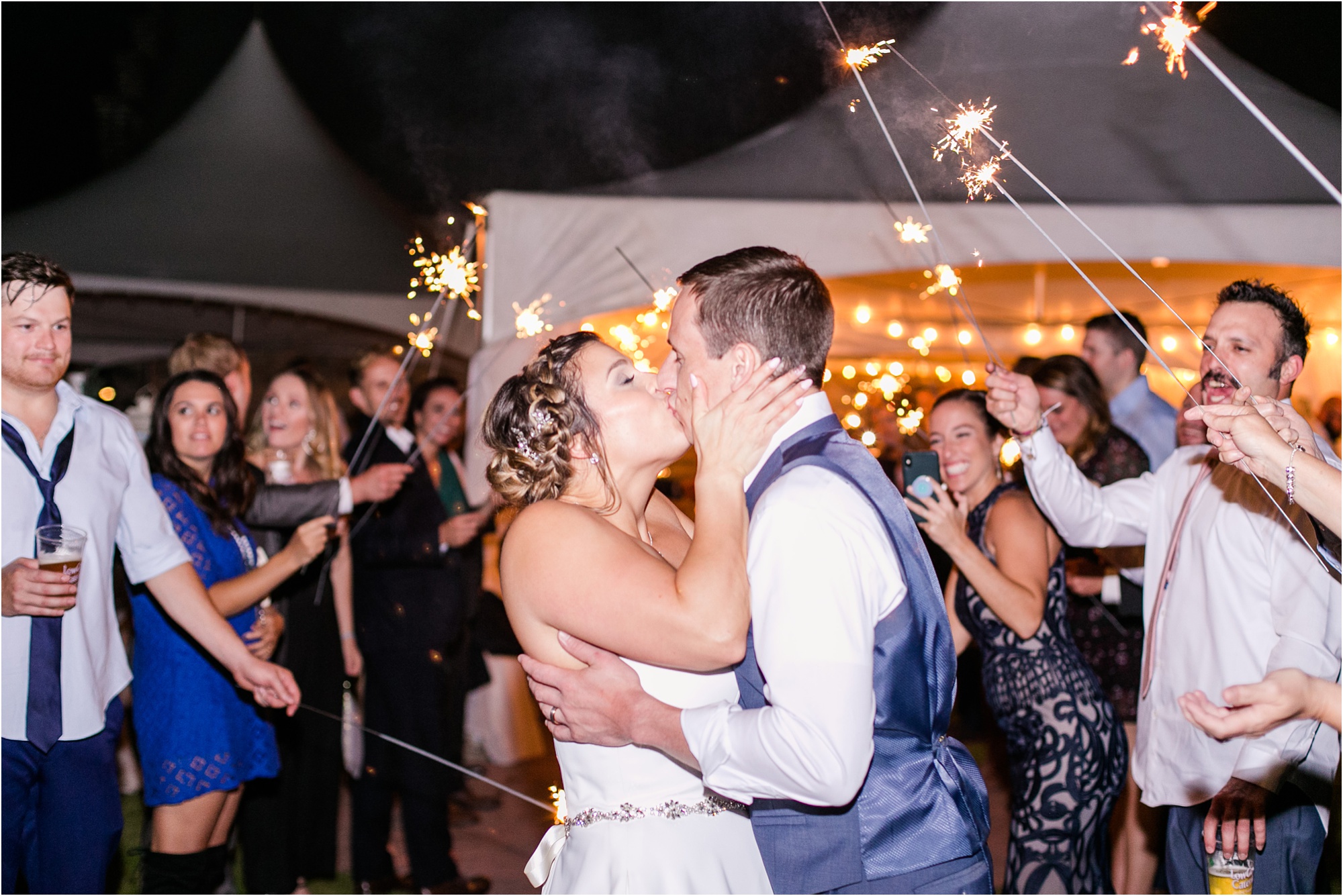 rock barn canton ga macon ga wedding photographer sparkler exit