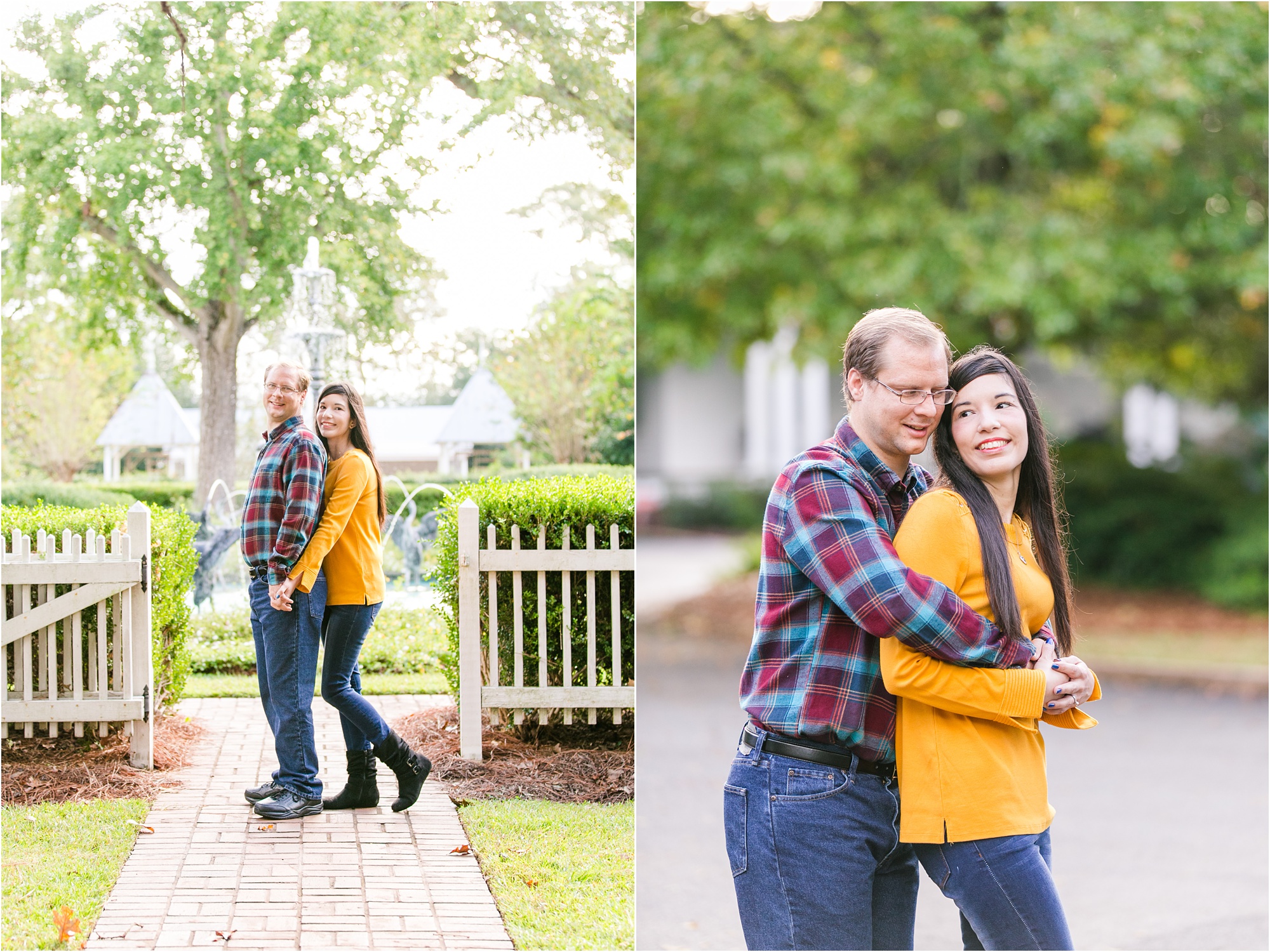 macon wedding photographer engagement photos the retreat southern bridle farms perry georgia mustard sweater plaid shirt