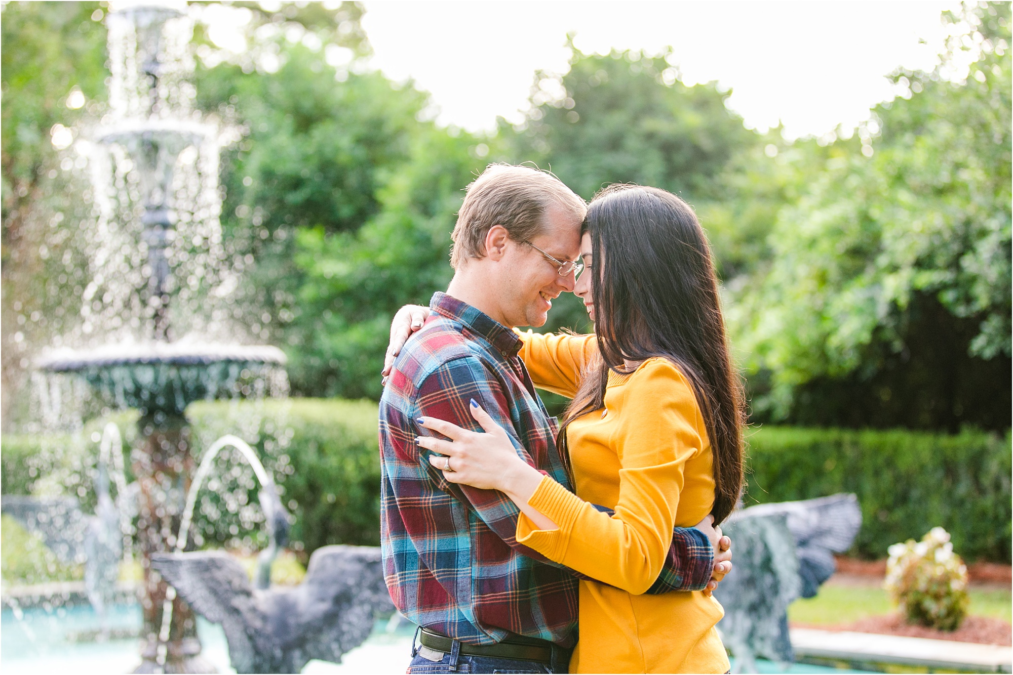 macon wedding photographer engagement photos the retreat southern bridle farms perry georgia mustard sweater plaid shirt