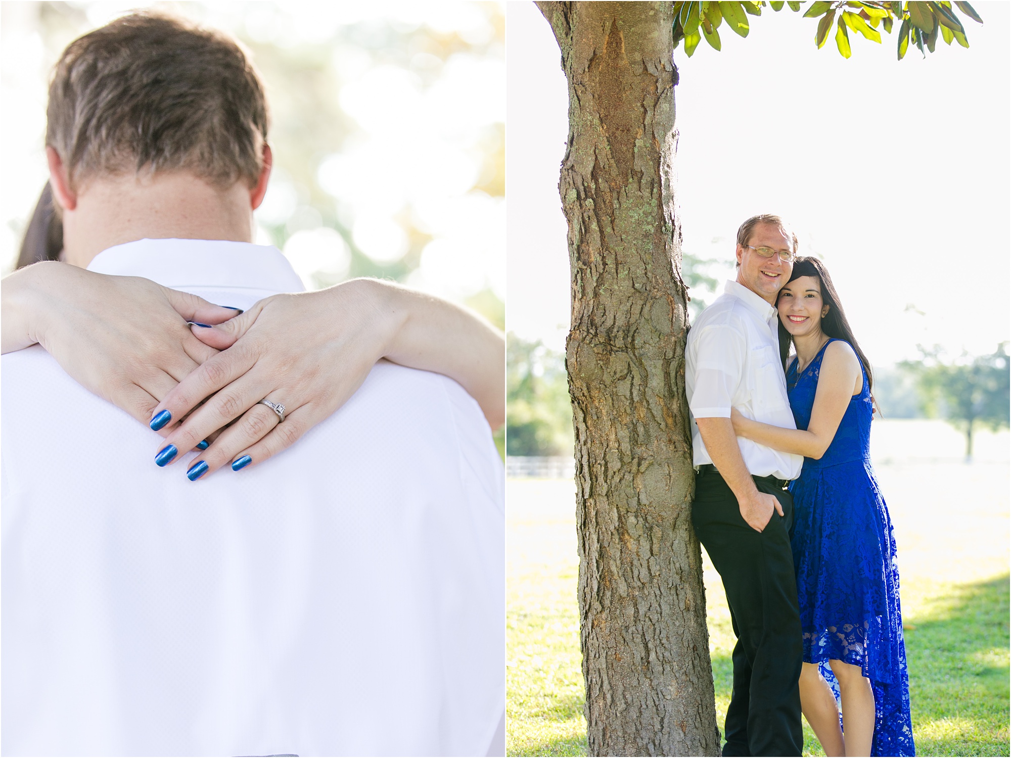 macon wedding photographer engagement photos the retreat southern bridle farms perry georgia blue dress engagement ring